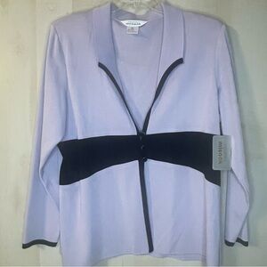 MISOOK lavendar and black long sleeve jacket sweater size XL new with tags‎